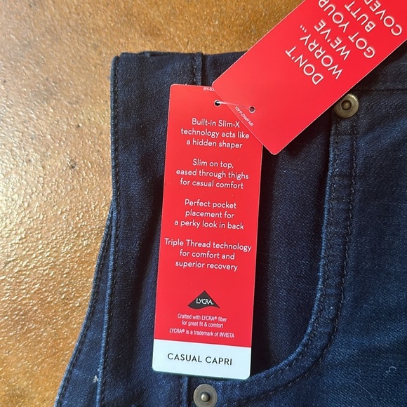 SPANX Women's Dark Blue Capri Jeans - Picture 3 of 6
